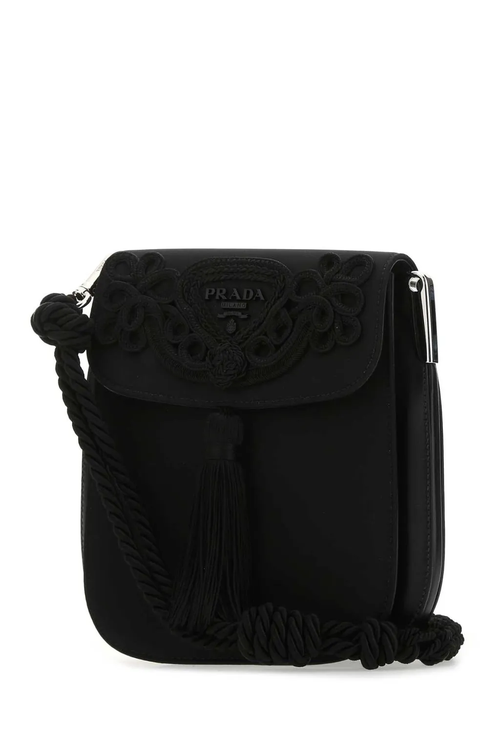Prada Logo Embroidered Shoulder Bag