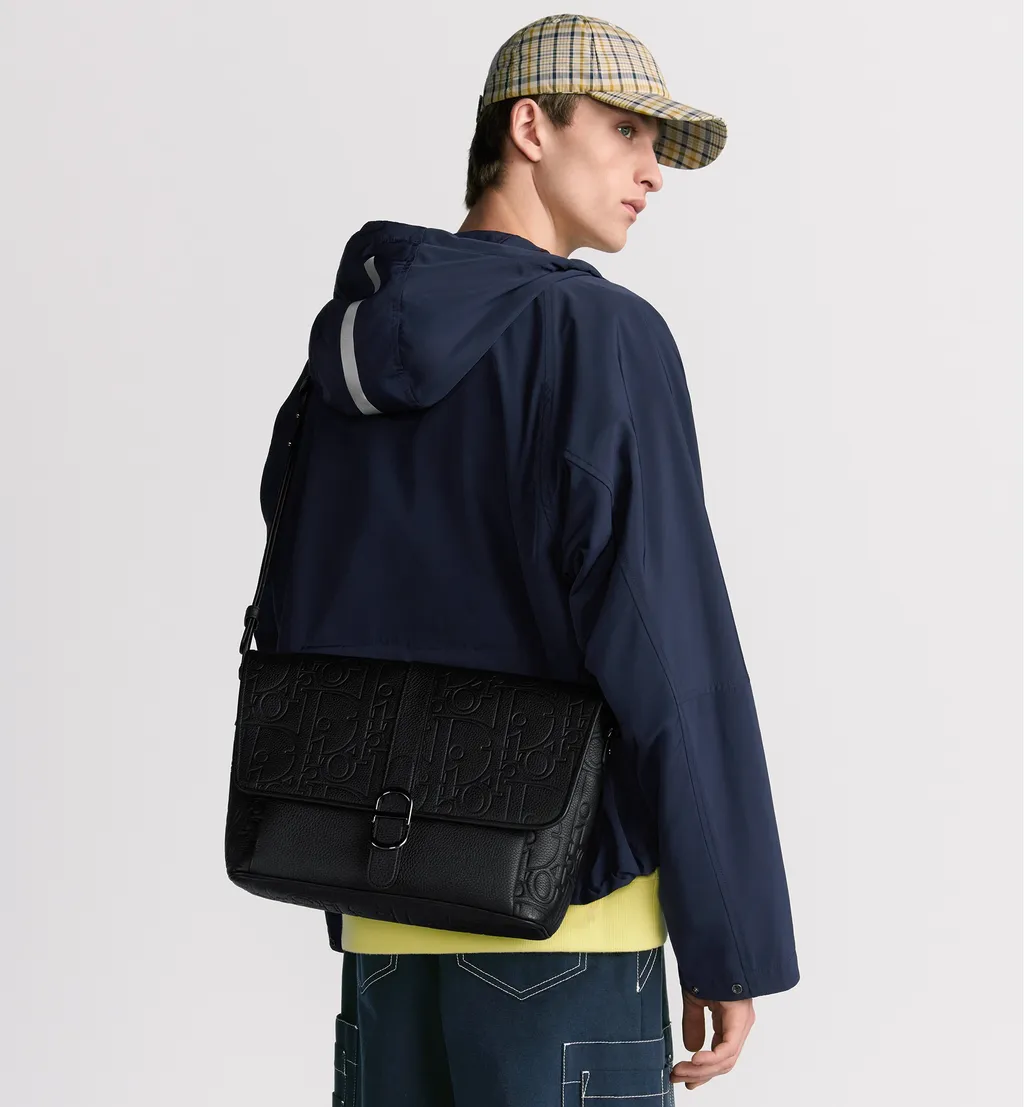 Large Dior Daily Messenger Bag With Flap