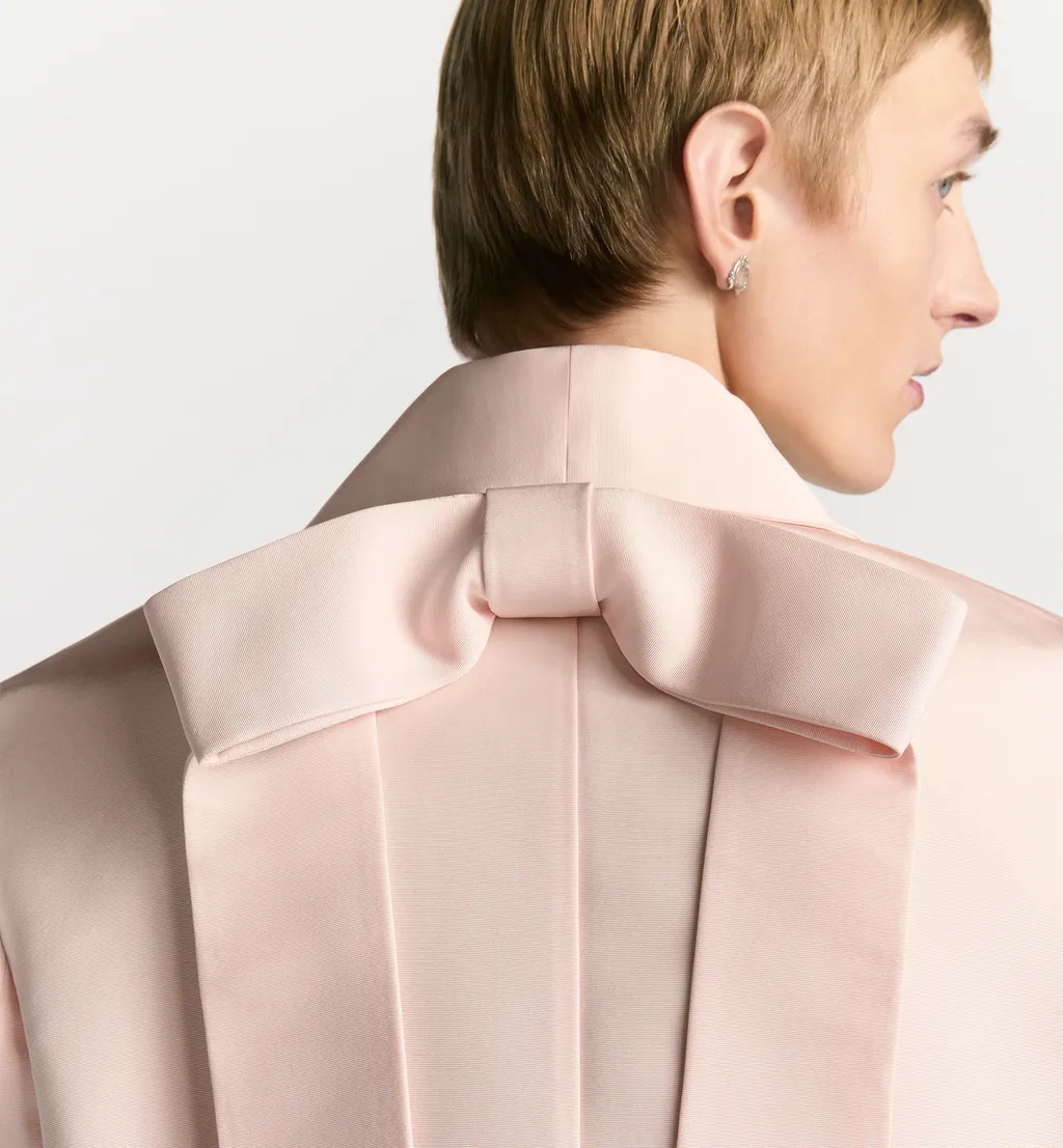 Jacket With Shawl Collar And Removable Bow