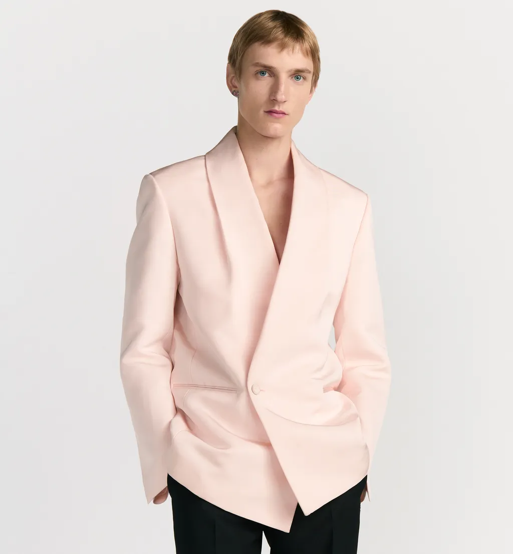 Jacket With Shawl Collar And Removable Bow