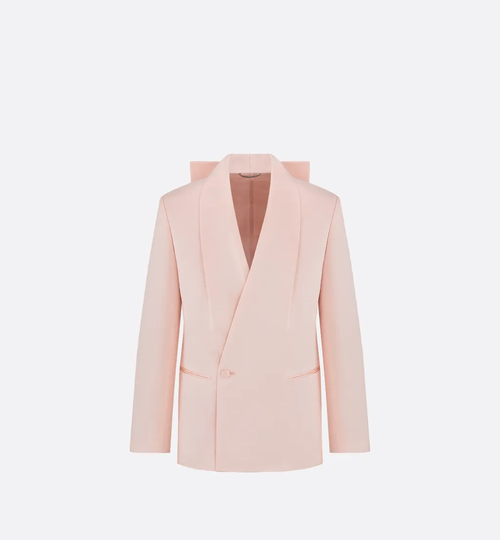 Jacket With Shawl Collar And Removable Bow