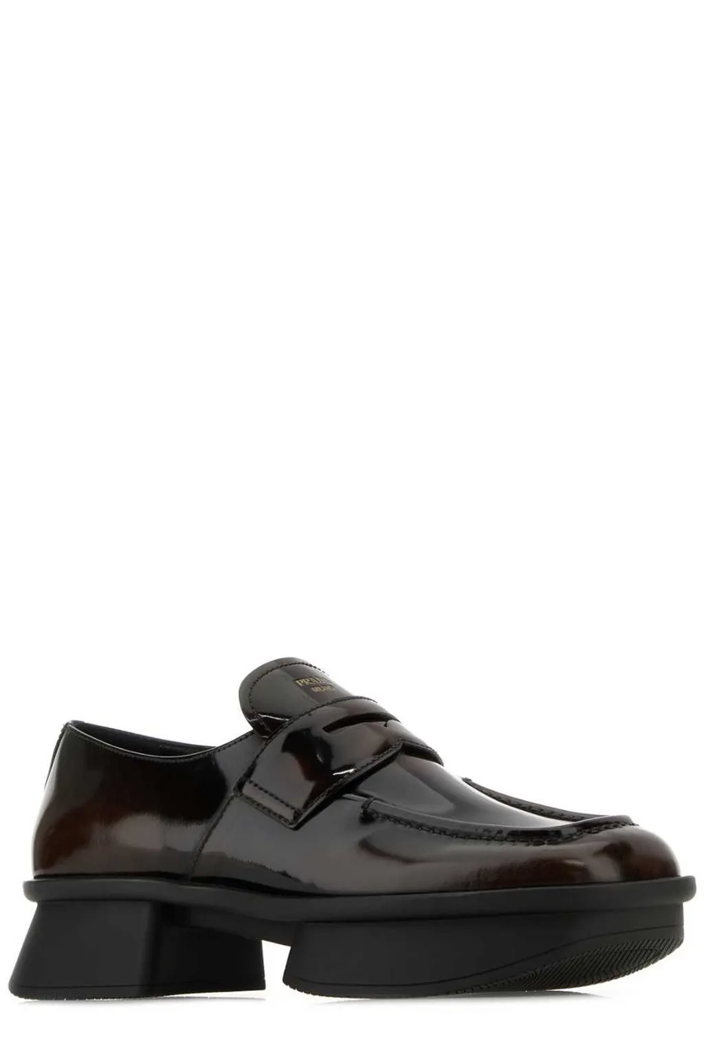 Prada Equal Low-Block Heeled Loafers