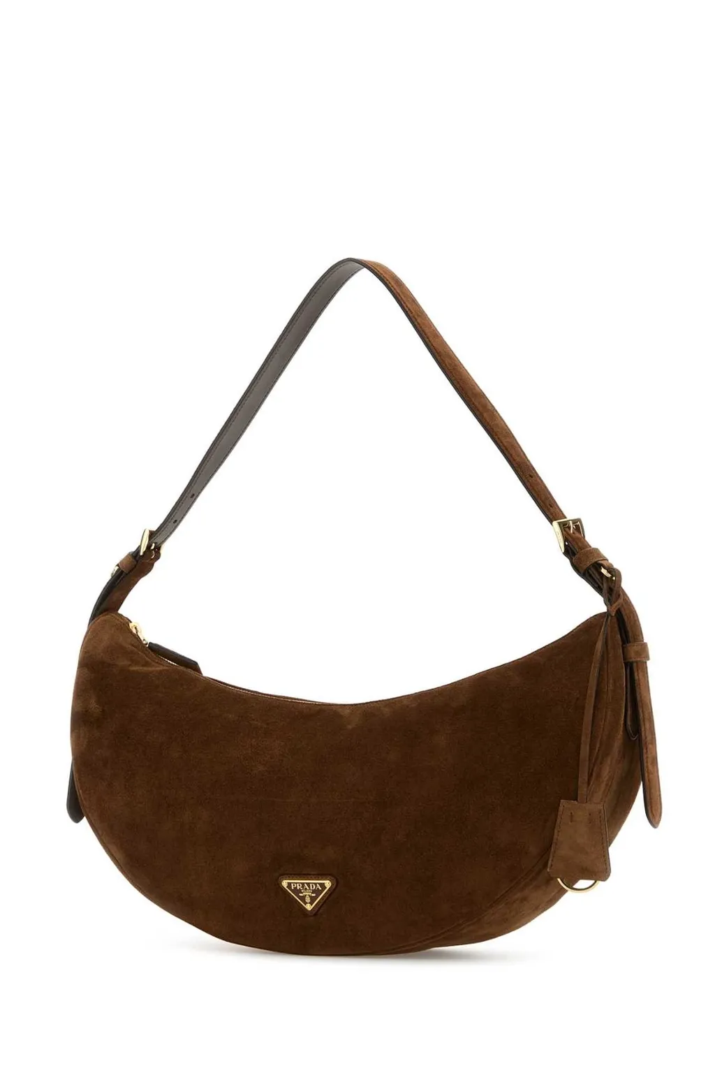 Prada Triangle-Logo Demi-Lune Shoulder Bag