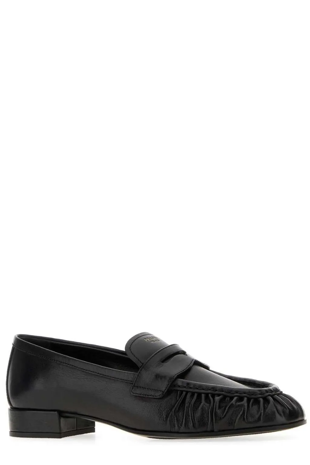 Prada Gathered Penny Loafers