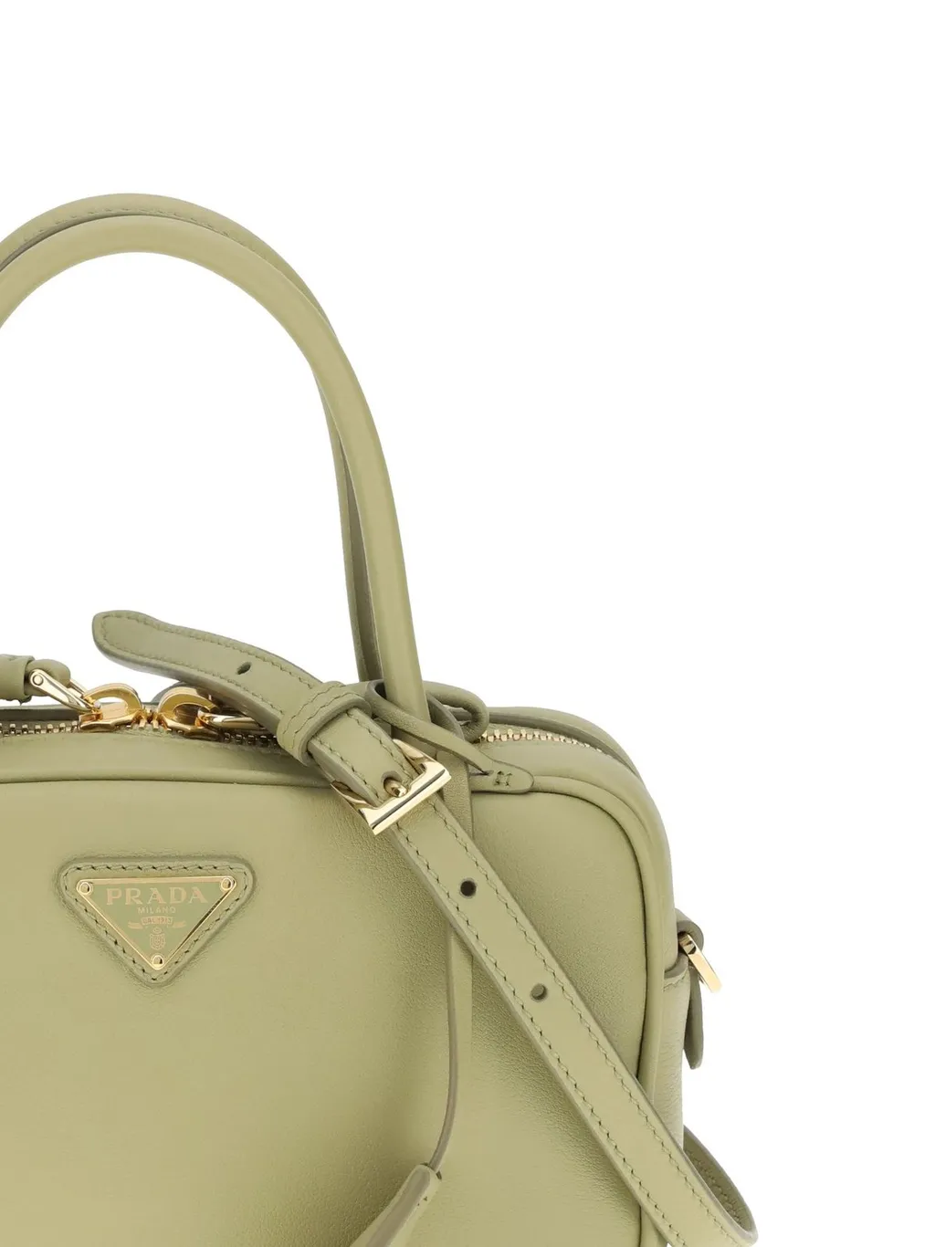 Prada Triangle-Logo Zipped Handbag