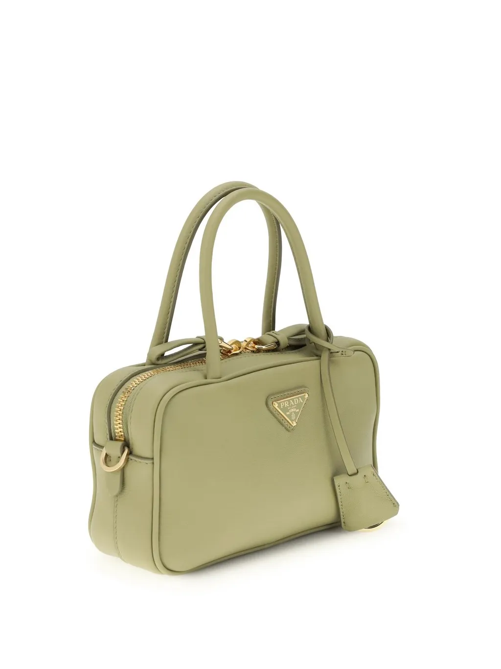 Prada Triangle-Logo Zipped Handbag