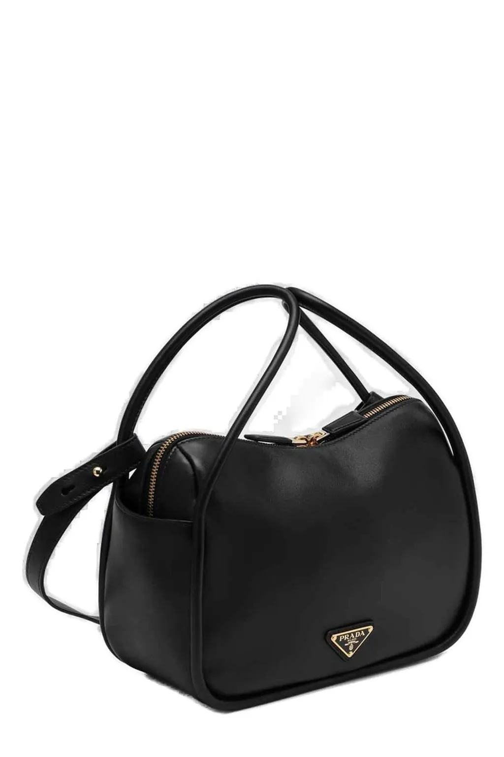 Prada Logo-Plaque Zipped Tote Bag