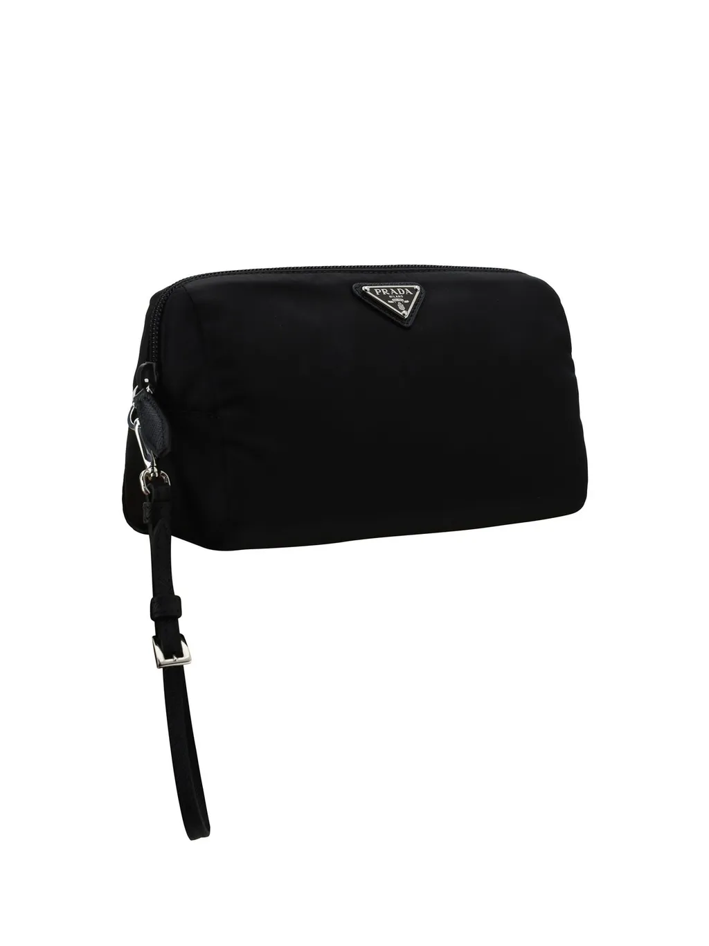 Prada Triangle Logo Zip-Up Pouch