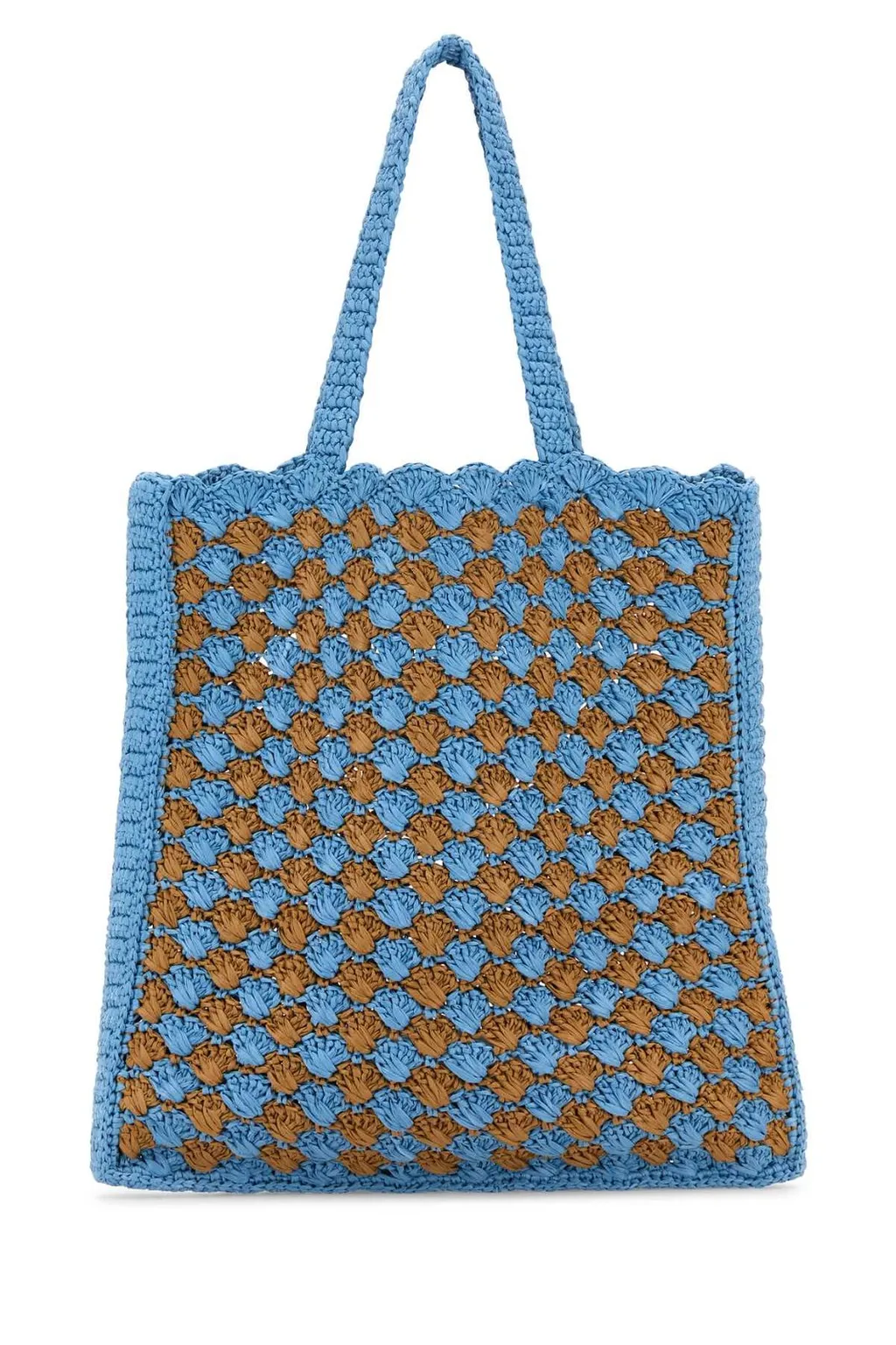 Prada Two-Toned Crochet Shopping Bag
