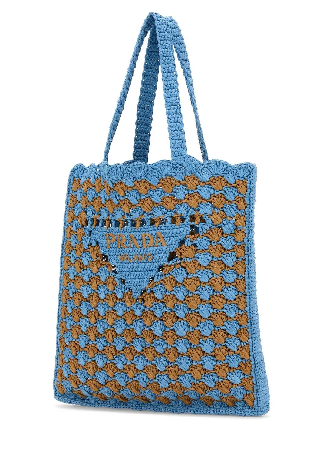 Prada Two-Toned Crochet Shopping Bag