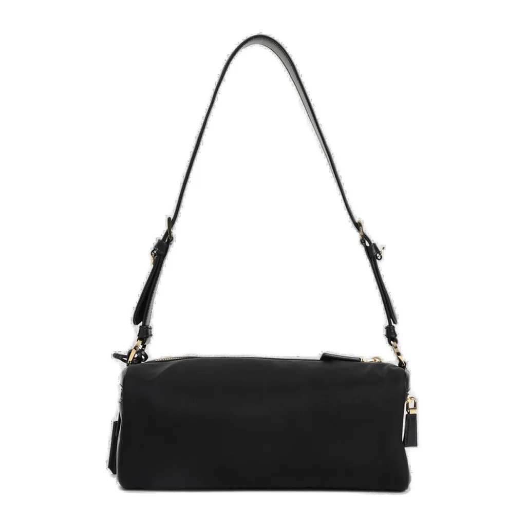 Prada Logo Plaque Zip-Up Shoulder Bag