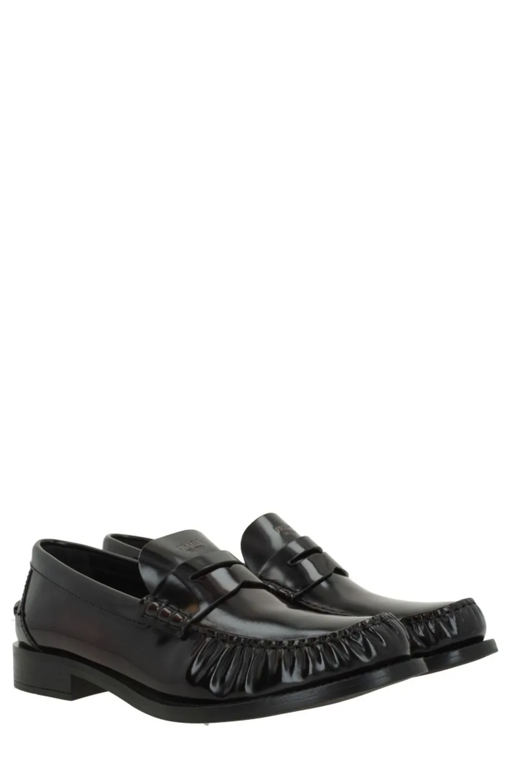 Prada Ruched Slip-On Loafers