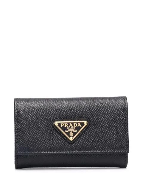 Prada Logo Plaque Tri-Fold Key Case