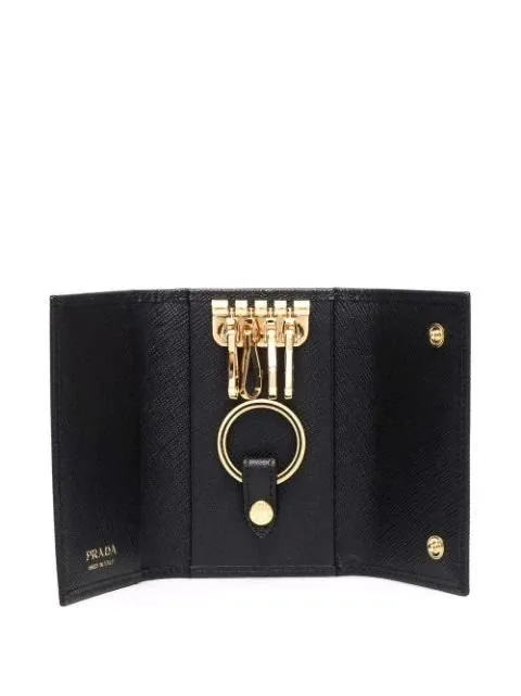 Prada Logo Plaque Tri-Fold Key Case