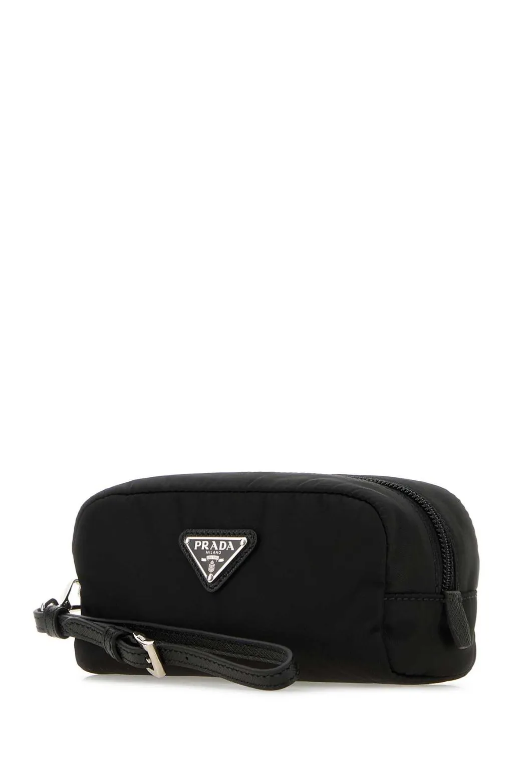 Prada Re-Nylon Triangle-Logo Zip-Up Pouch