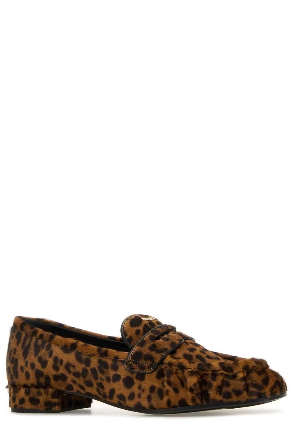 Prada Leopard-Pattern Penny Loafers