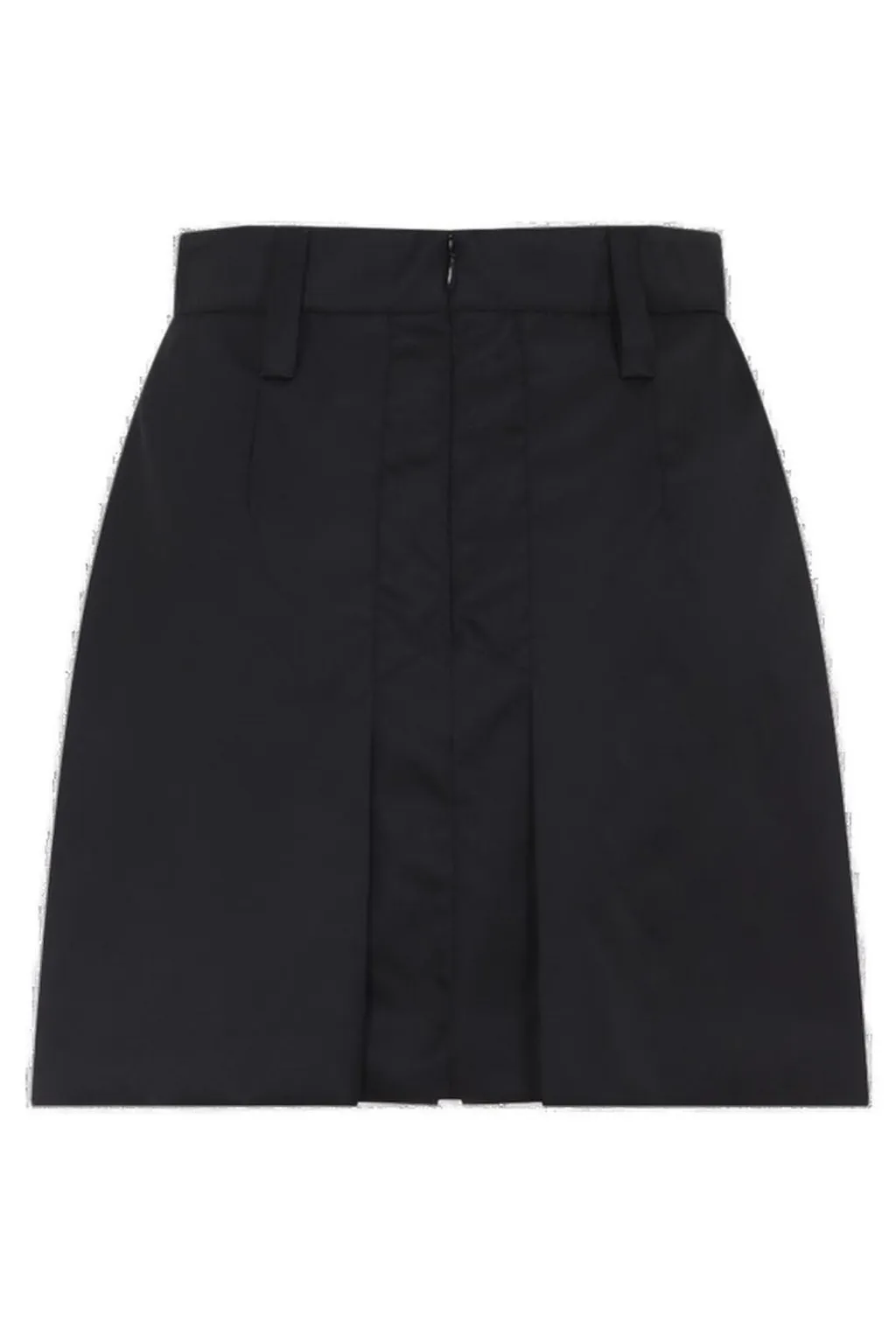 Prada Triangle-Logo Pleated Mini Skirt