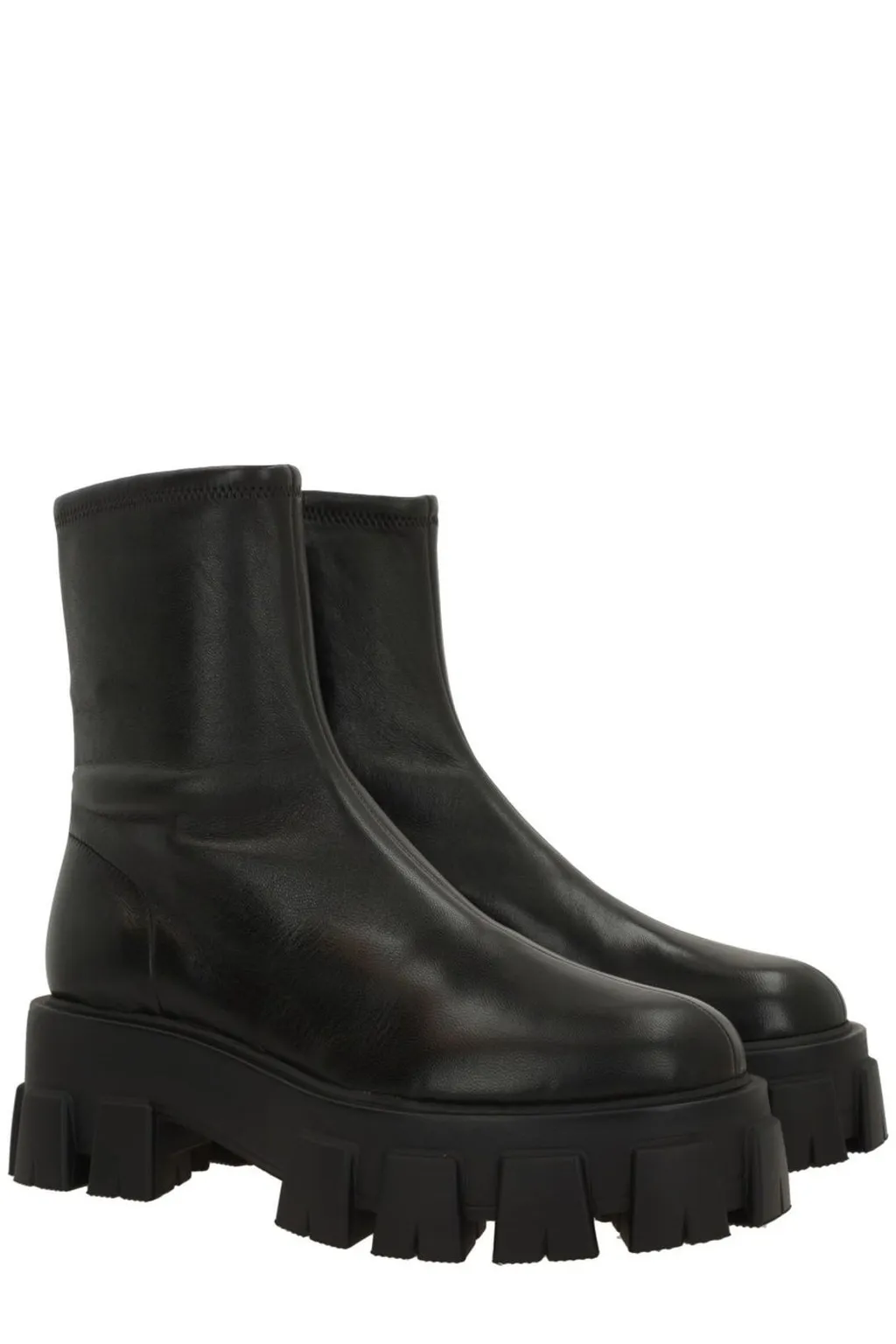 Prada Round-Toe Zipped Boots