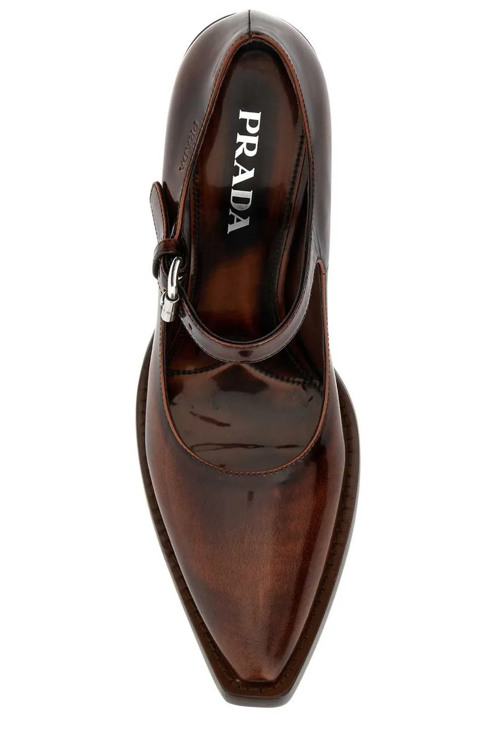 Prada Logo Detailed Buckled Pumps