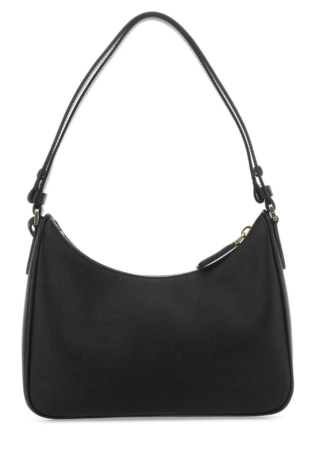 Prada Logo Plaque Zipped Shoulder Bag