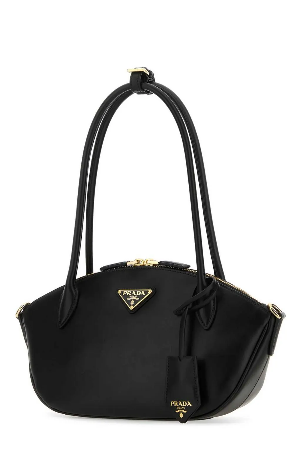 Prada Logo Plaque Tote Bag