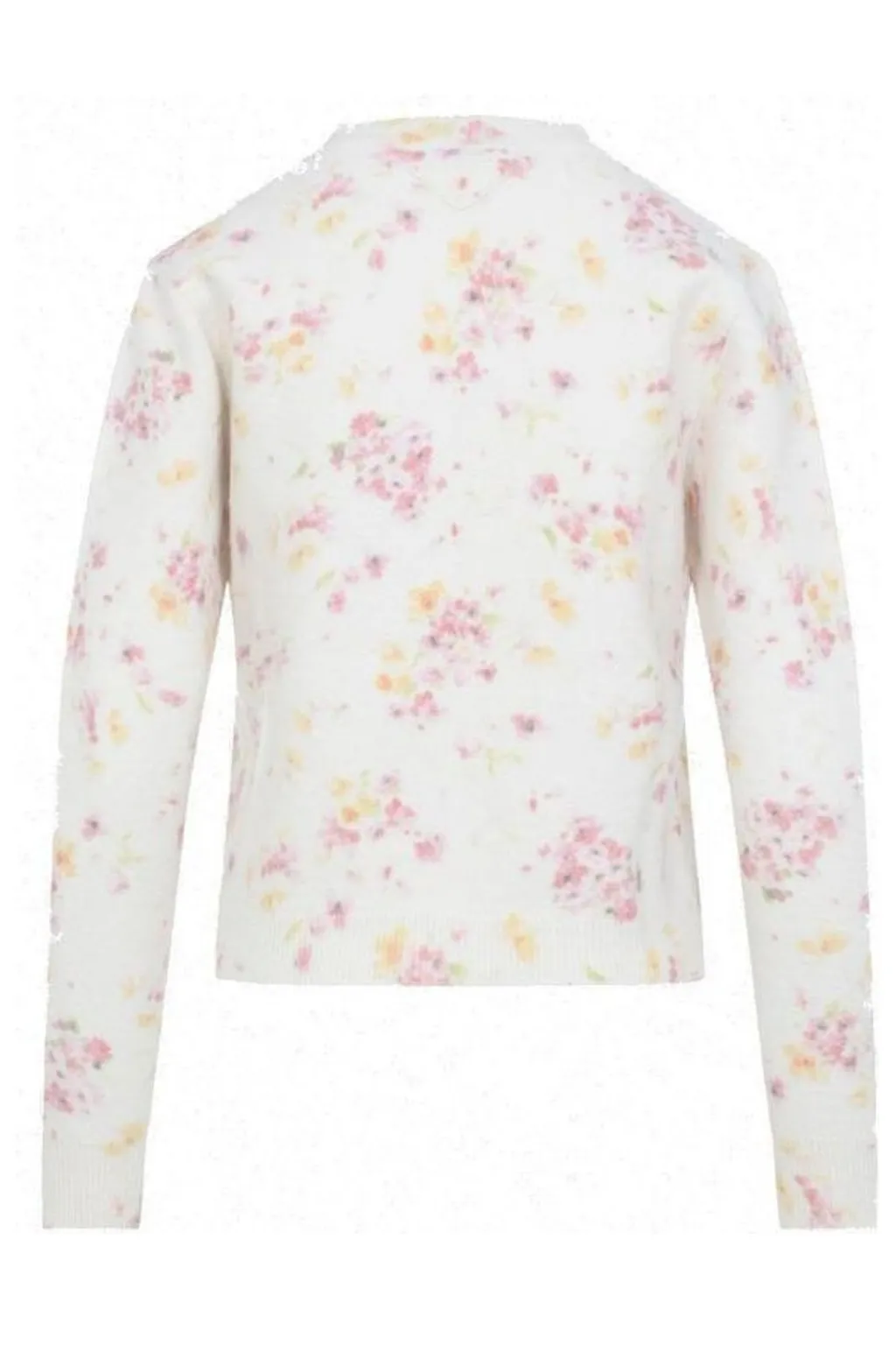 Prada Floral Detailed Crewneck Cardigan