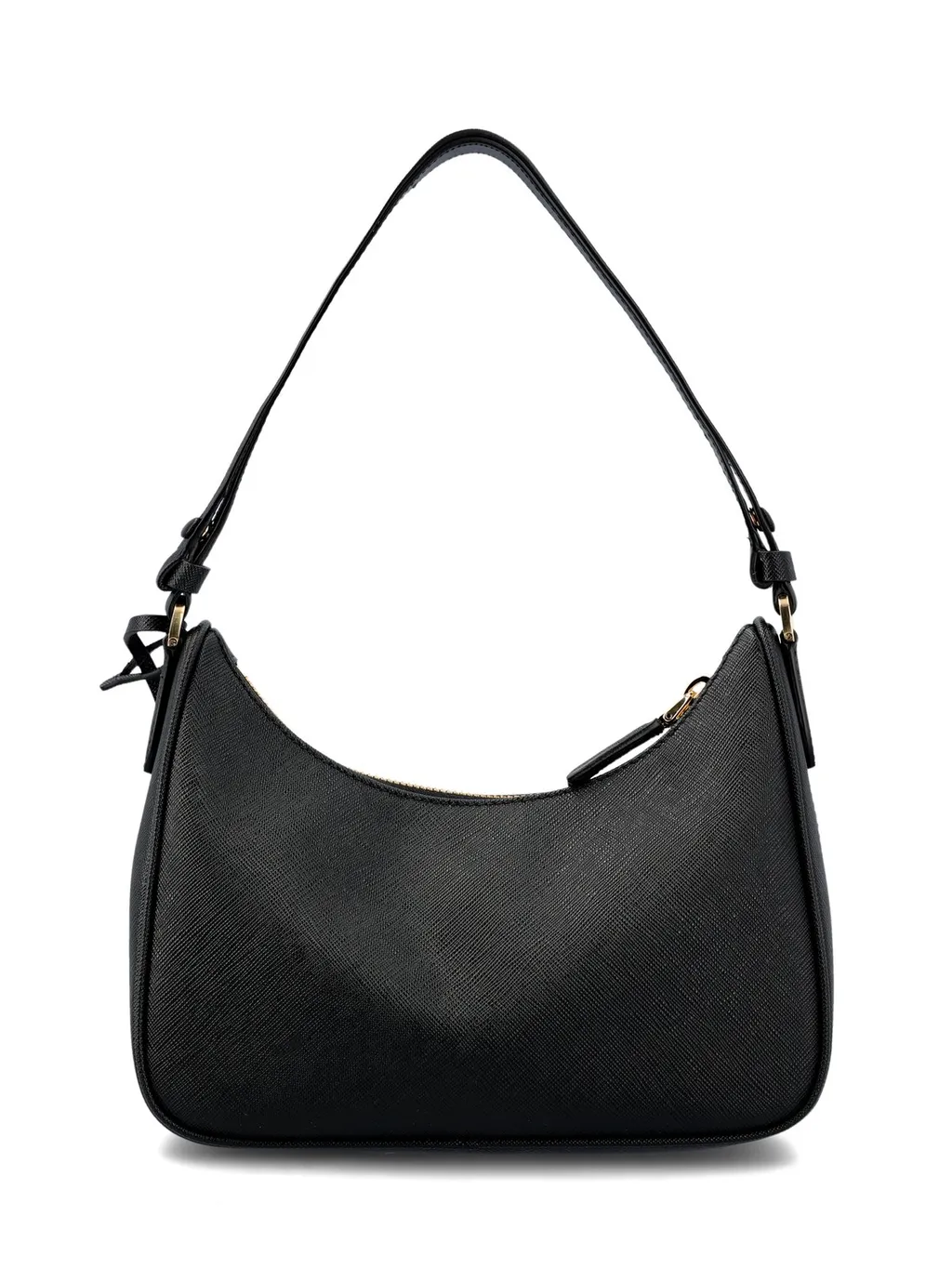 Prada Logo Plaque Zipped Shoulder Bag