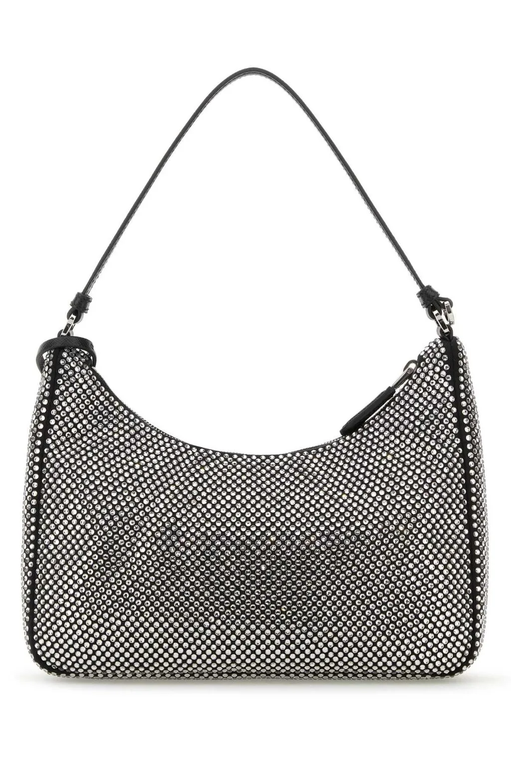 Prada Logo Plaque Zipped Shoulder Bag