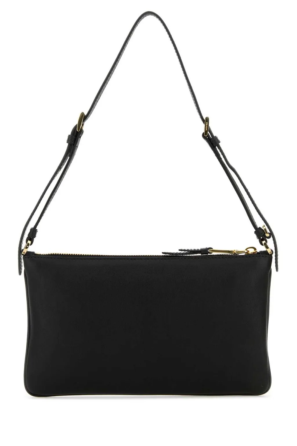 Prada Logo Plaque Zipped Shoulder Bag