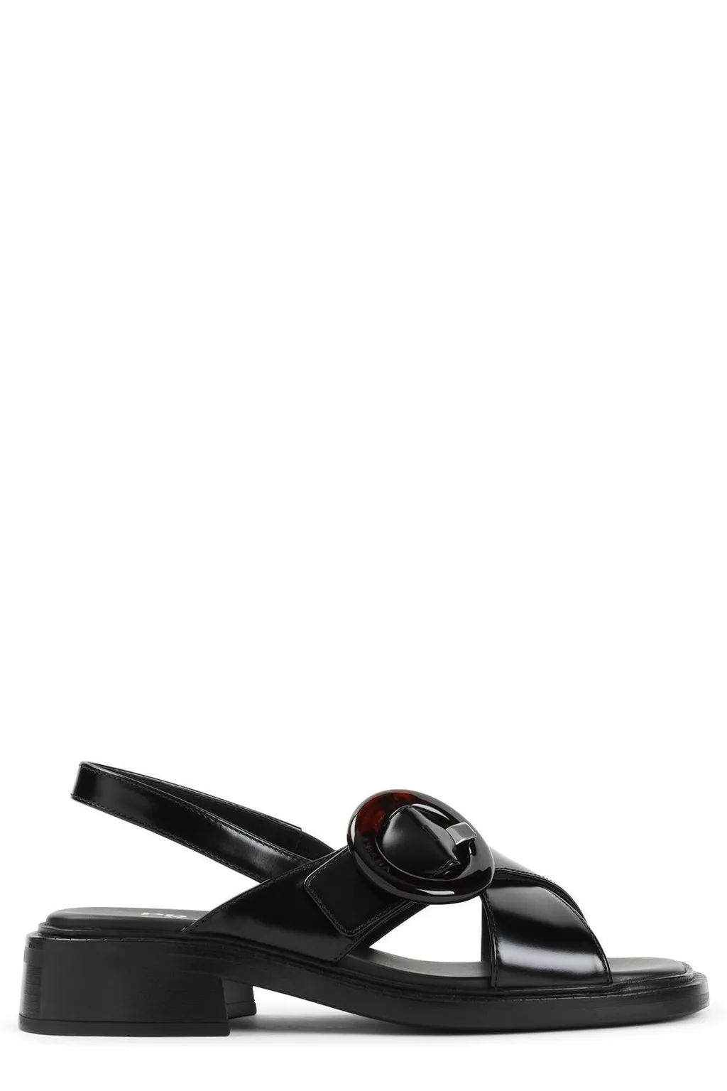 Prada Logo-Printed Slingback Sandals
