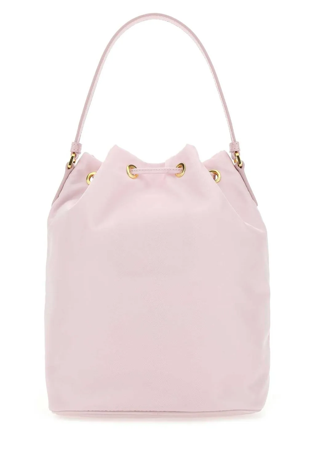 Prada Duet Logo Plaque Bucket Bag