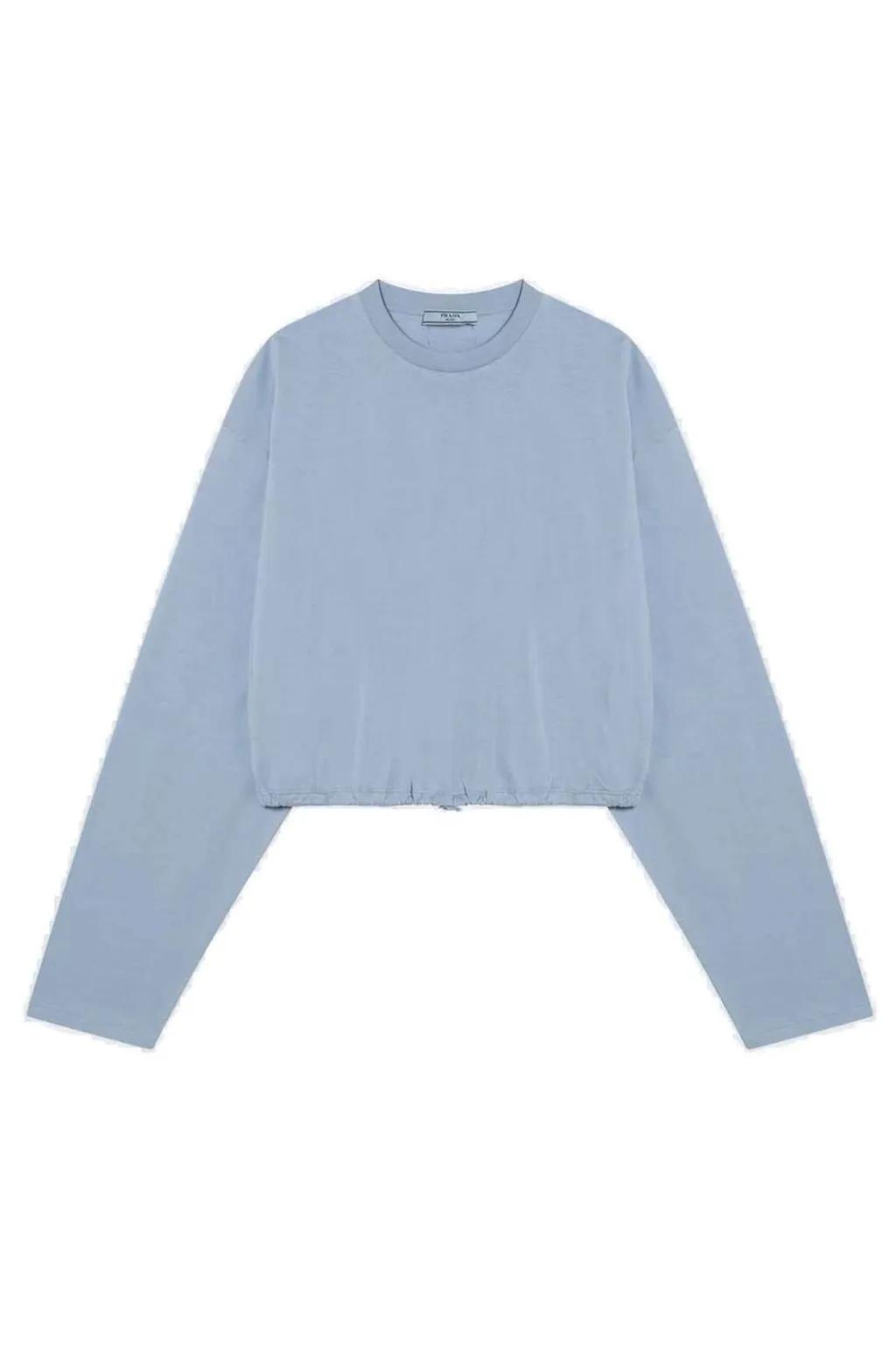 Prada Long-Sleeved Drawstring Jersey T-Shirt