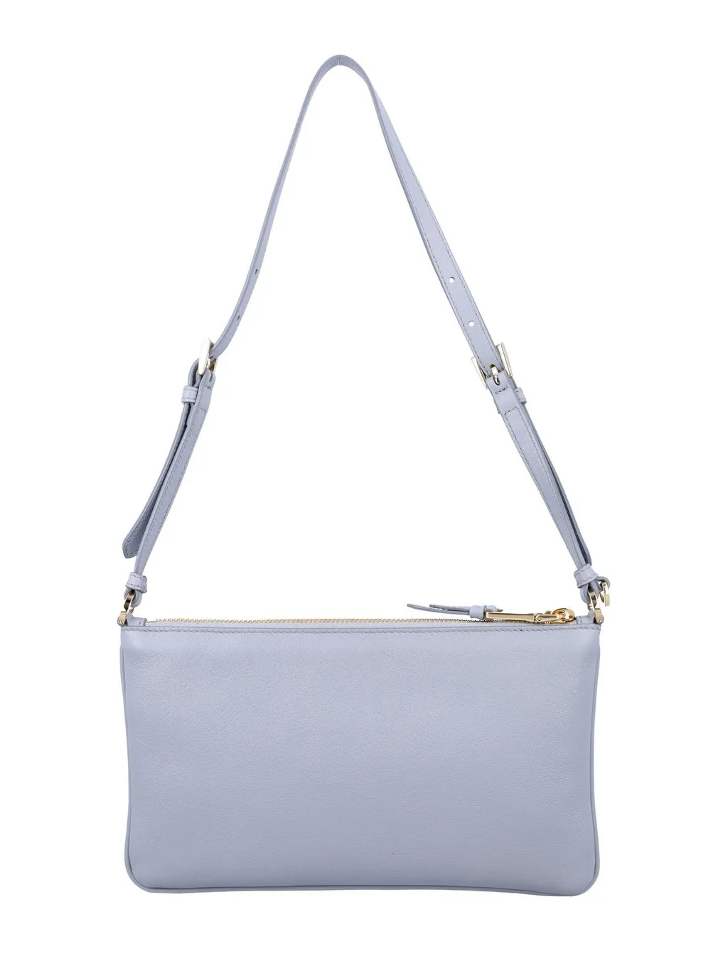 Prada Logo Plaque Zipped Shoulder Bag