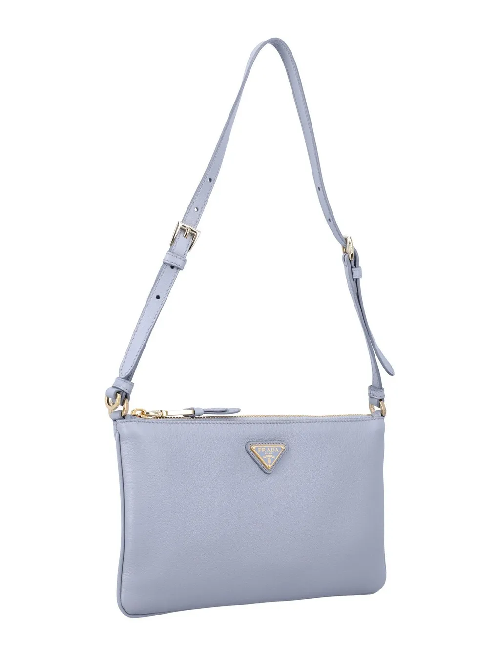 Prada Logo Plaque Zipped Shoulder Bag