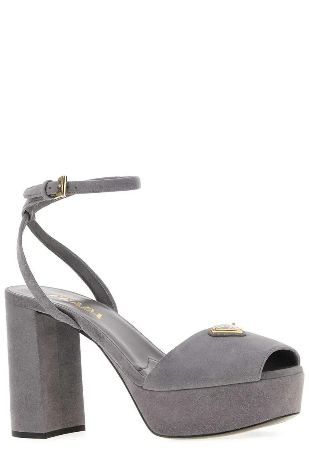 Prada Triangle-Logo Platform Sandals
