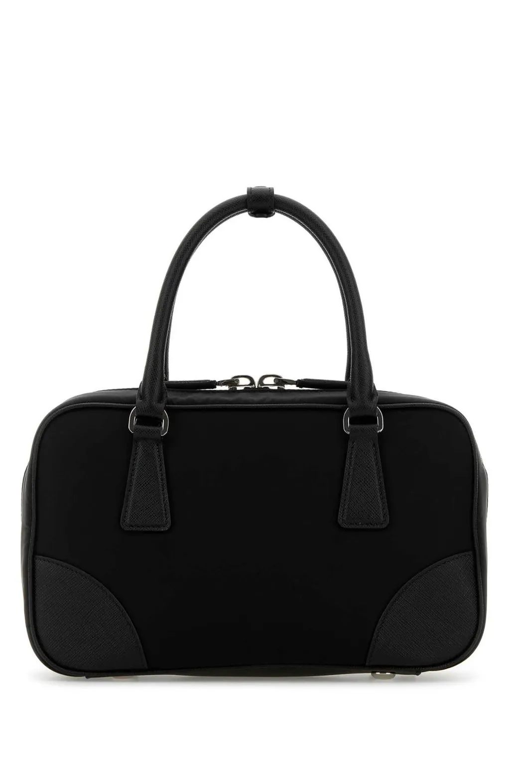 Prada Logo Plaque Zip-Up Tote Bag