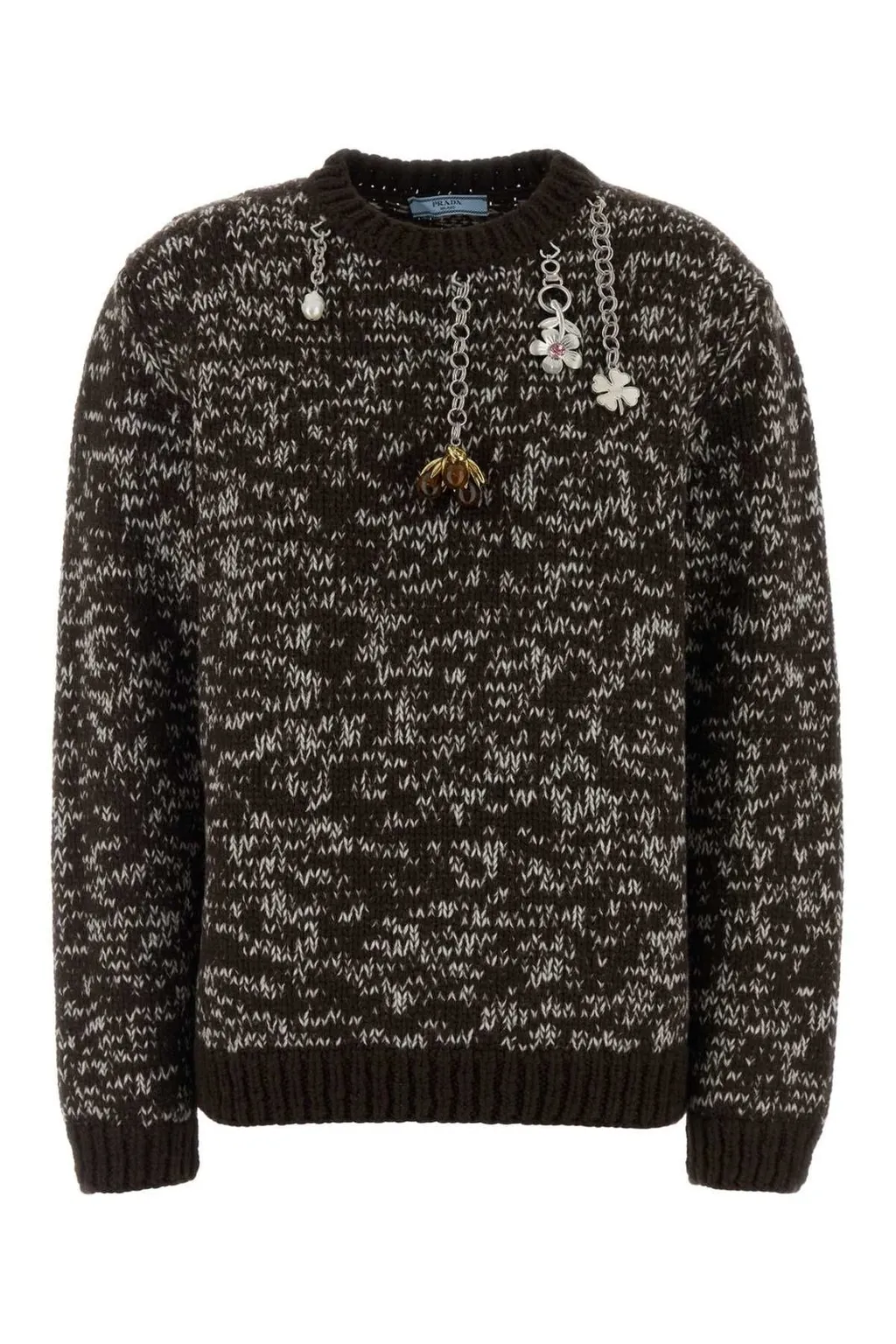 Prada Pendant-Detailed Crewneck Jumper