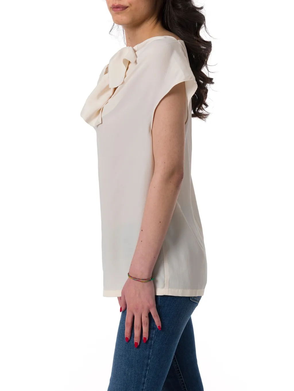Pinko Bow-Detailed Sleeveless Crep Top