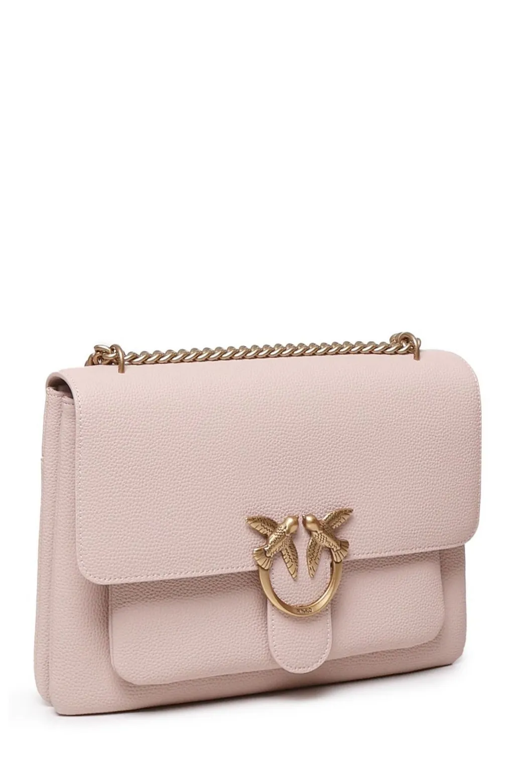Pinko Logo Plaque Chain-Linked Crossbody Bag