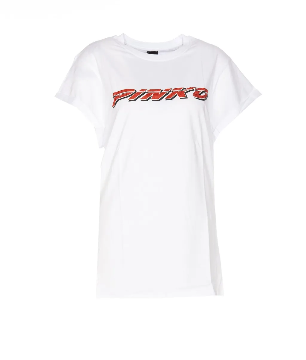 Pinko Logo Printed Crewneck T-Shirt