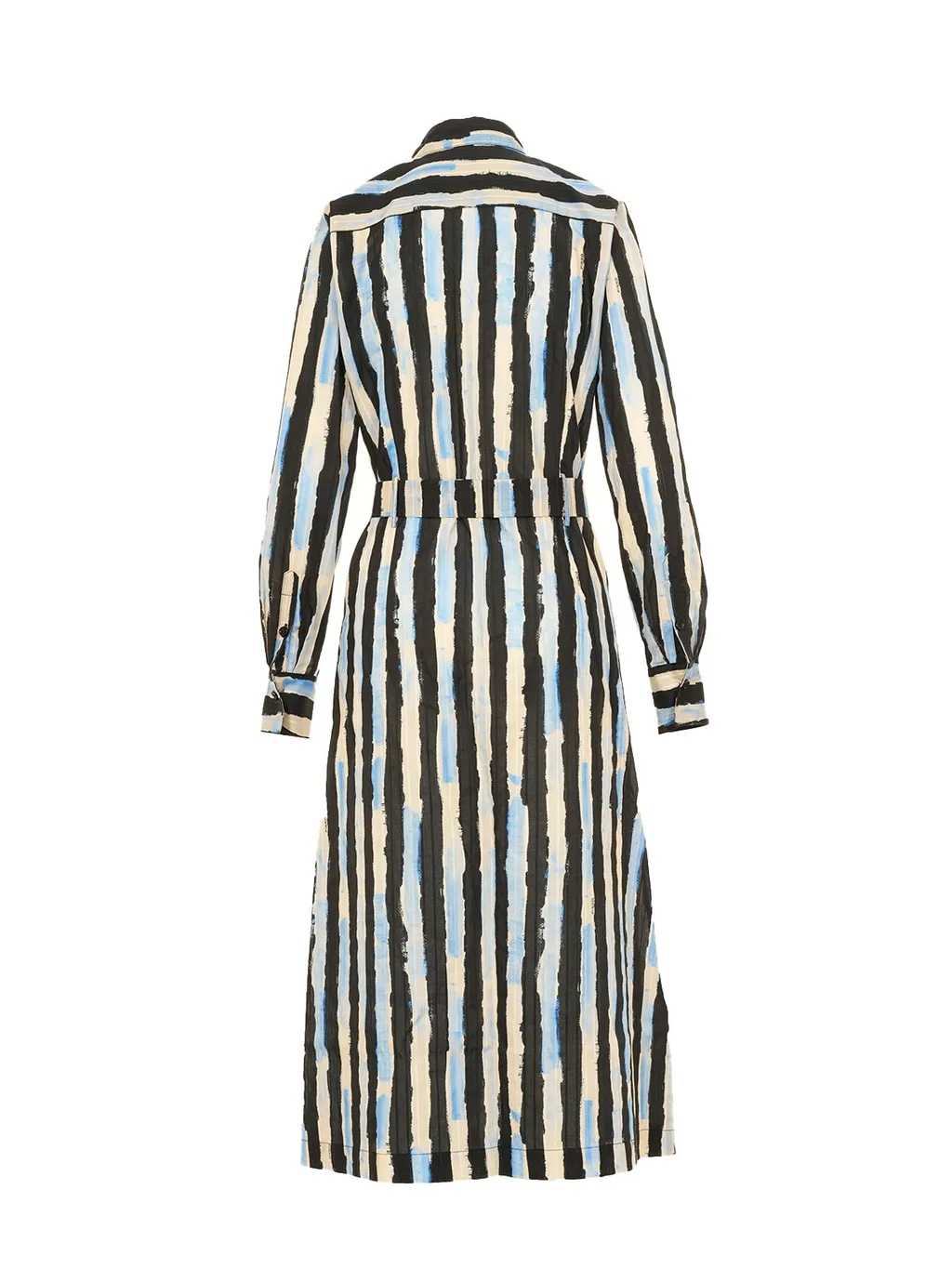 Pinko Paint-Stripe Printed Midi Shirt Dress