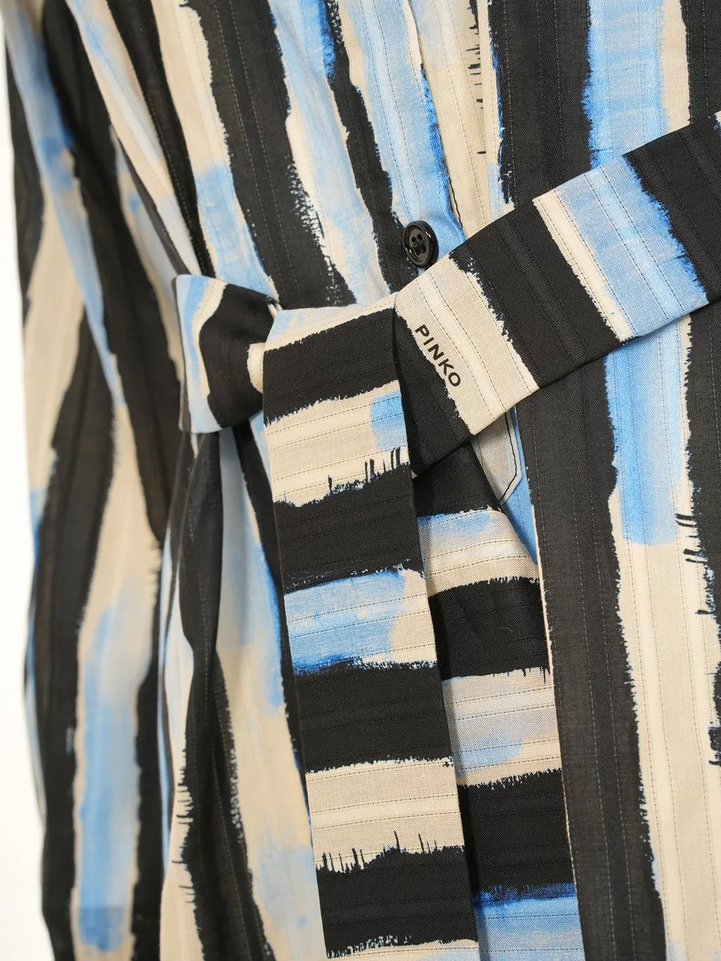 Pinko Paint-Stripe Printed Midi Shirt Dress