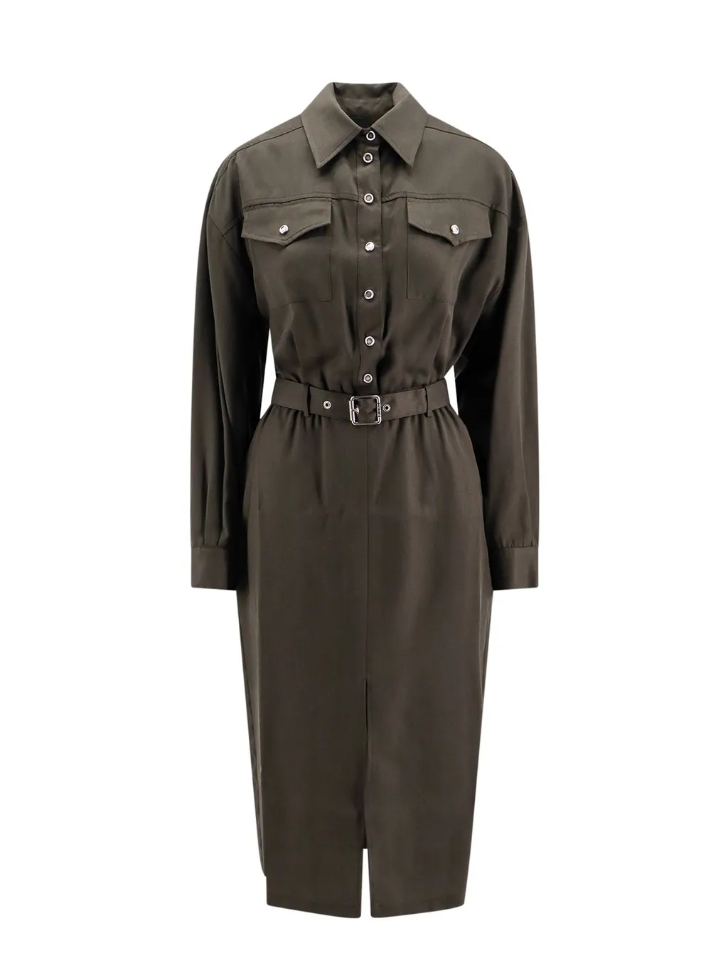 Pinko Utility-Style Belted Shirt Dress