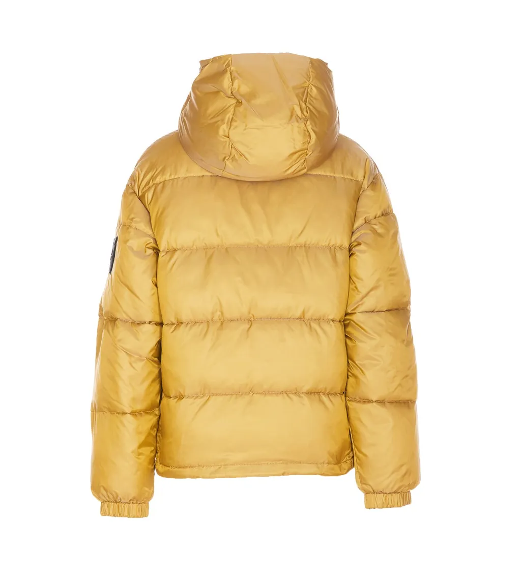 Pinko Logo Patch Hooded Down Jacket