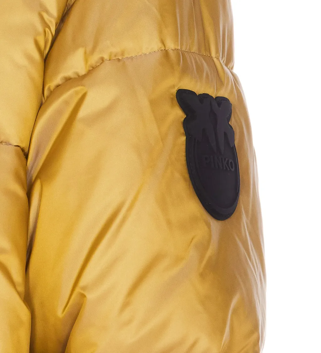 Pinko Logo Patch Hooded Down Jacket