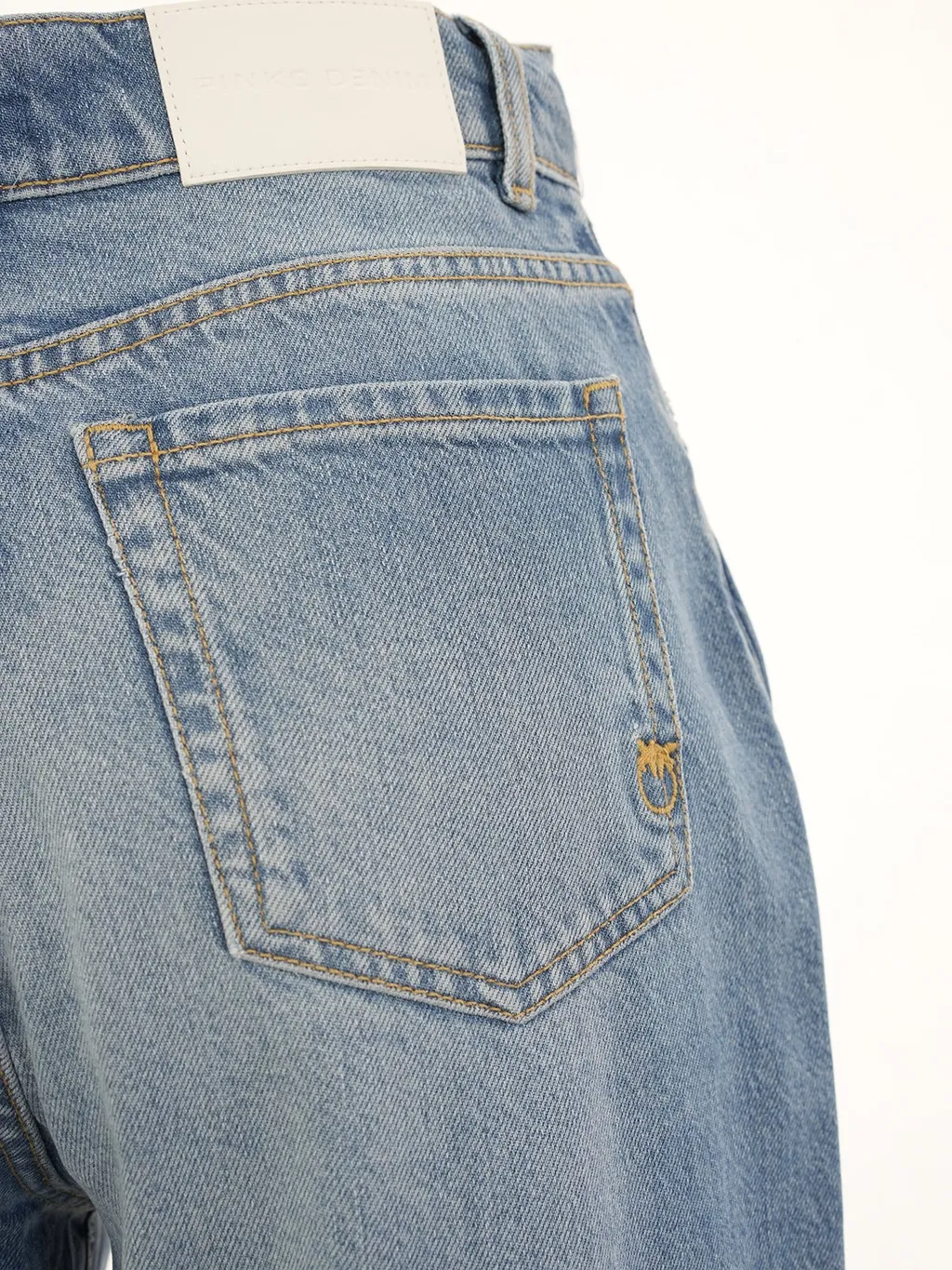 Pinko Logo Patch Straight Leg Jeans
