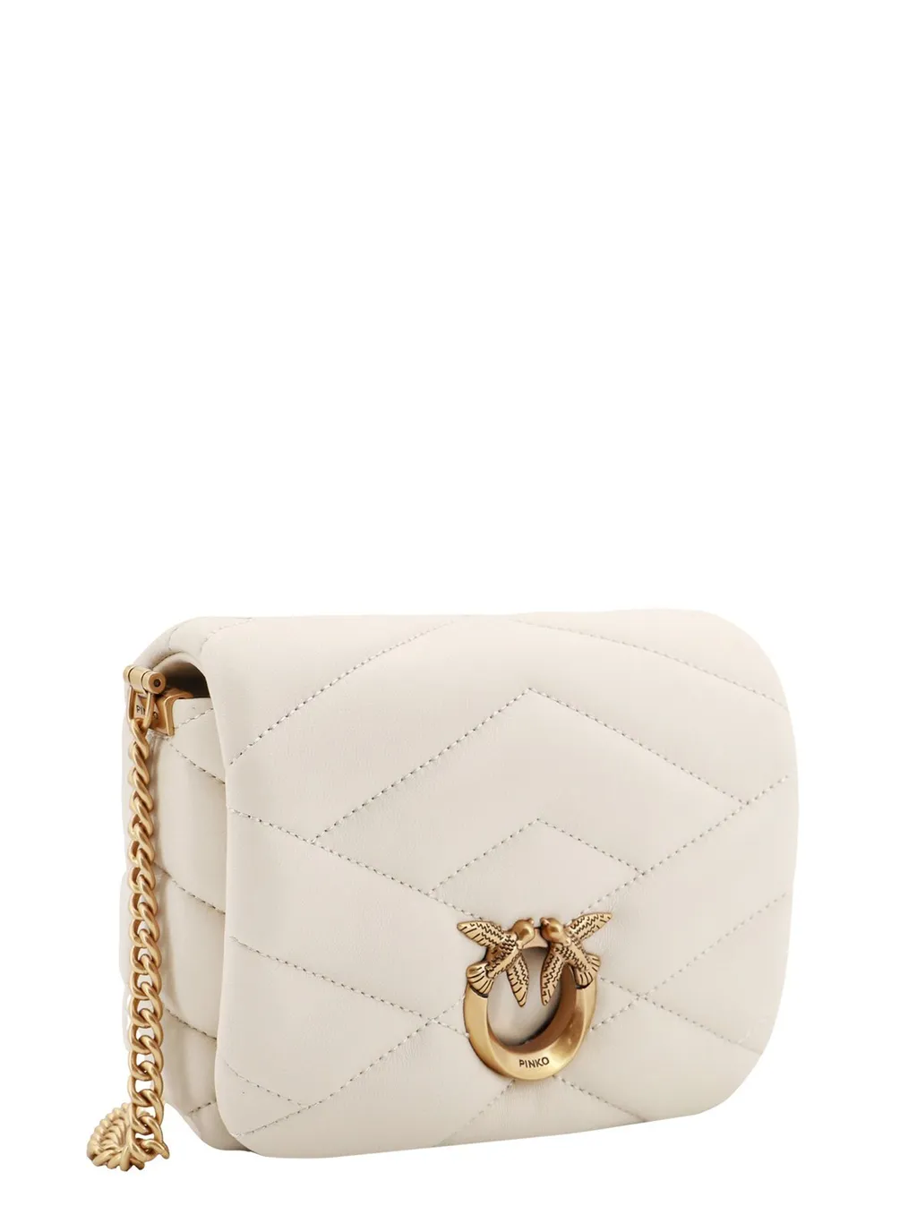 Pinko Love Birds Buckle Quilted Shoulder Bag