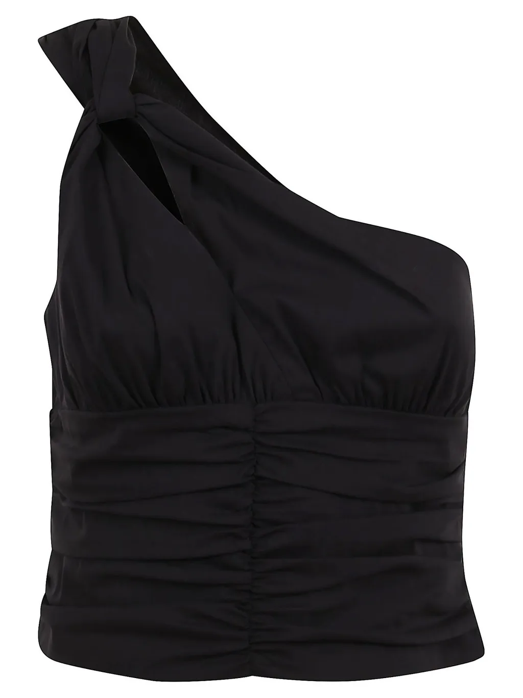 Pinko Ruched One Shoulder Cropped Top