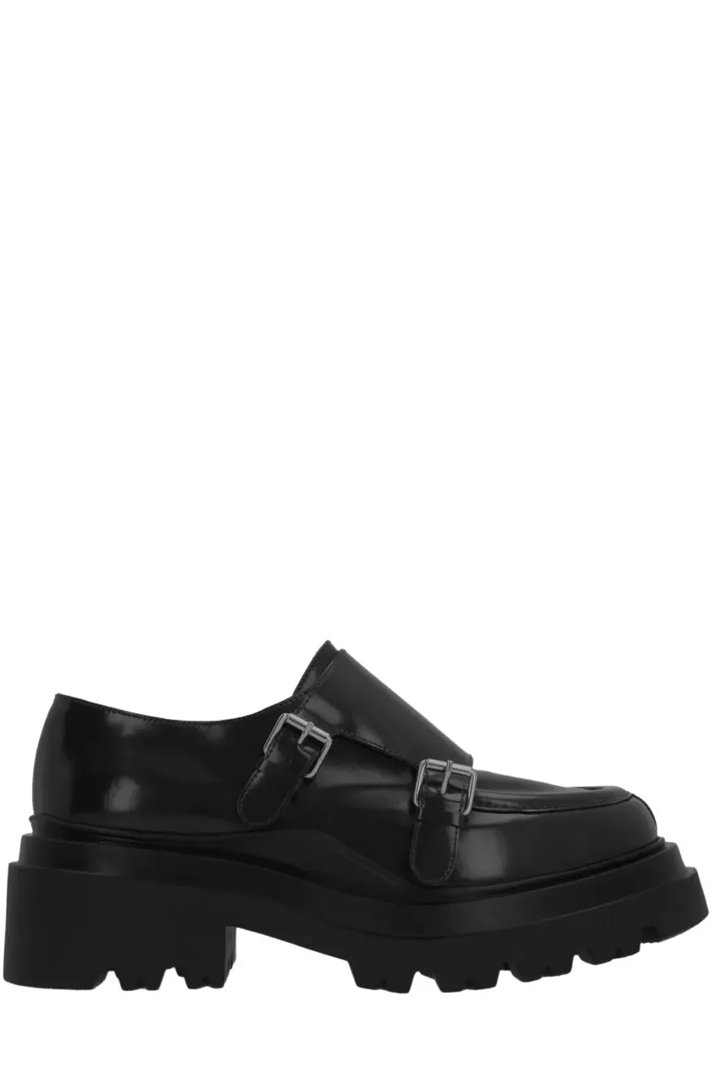 Plan C Double Strap Platform Flat Shoes
