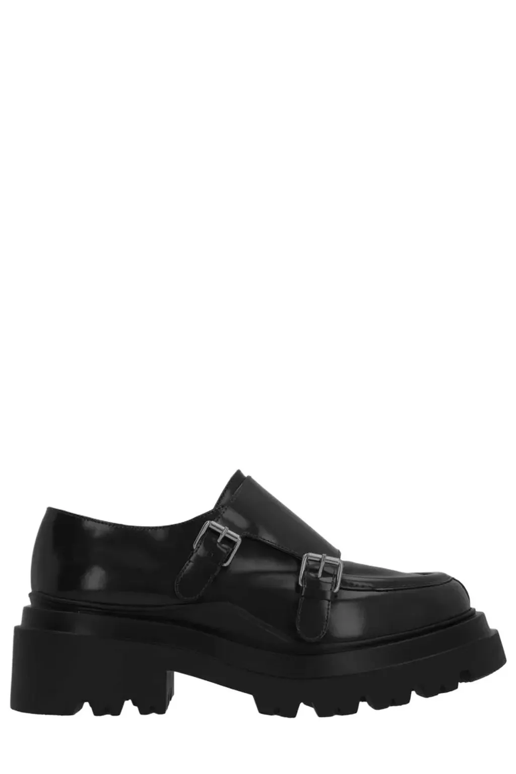 Plan C Double Strap Platform Flat Shoes